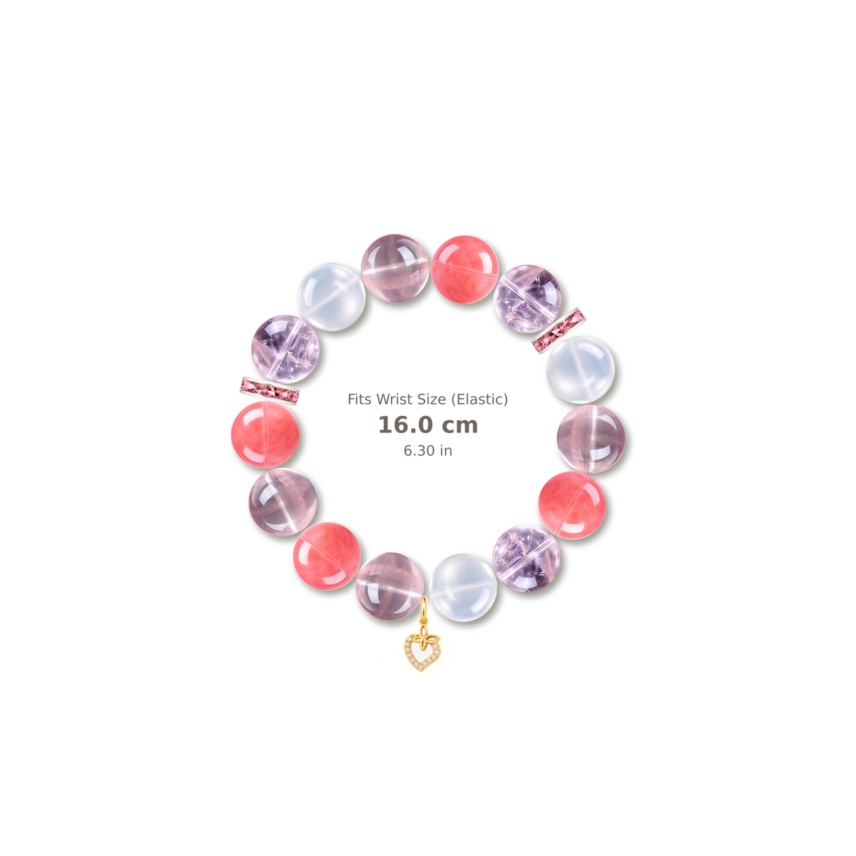 Self Love Ritual Bracelet mixed crystal bracelet design — alternating beads with evenly spaced accents and reference-style soft shadow