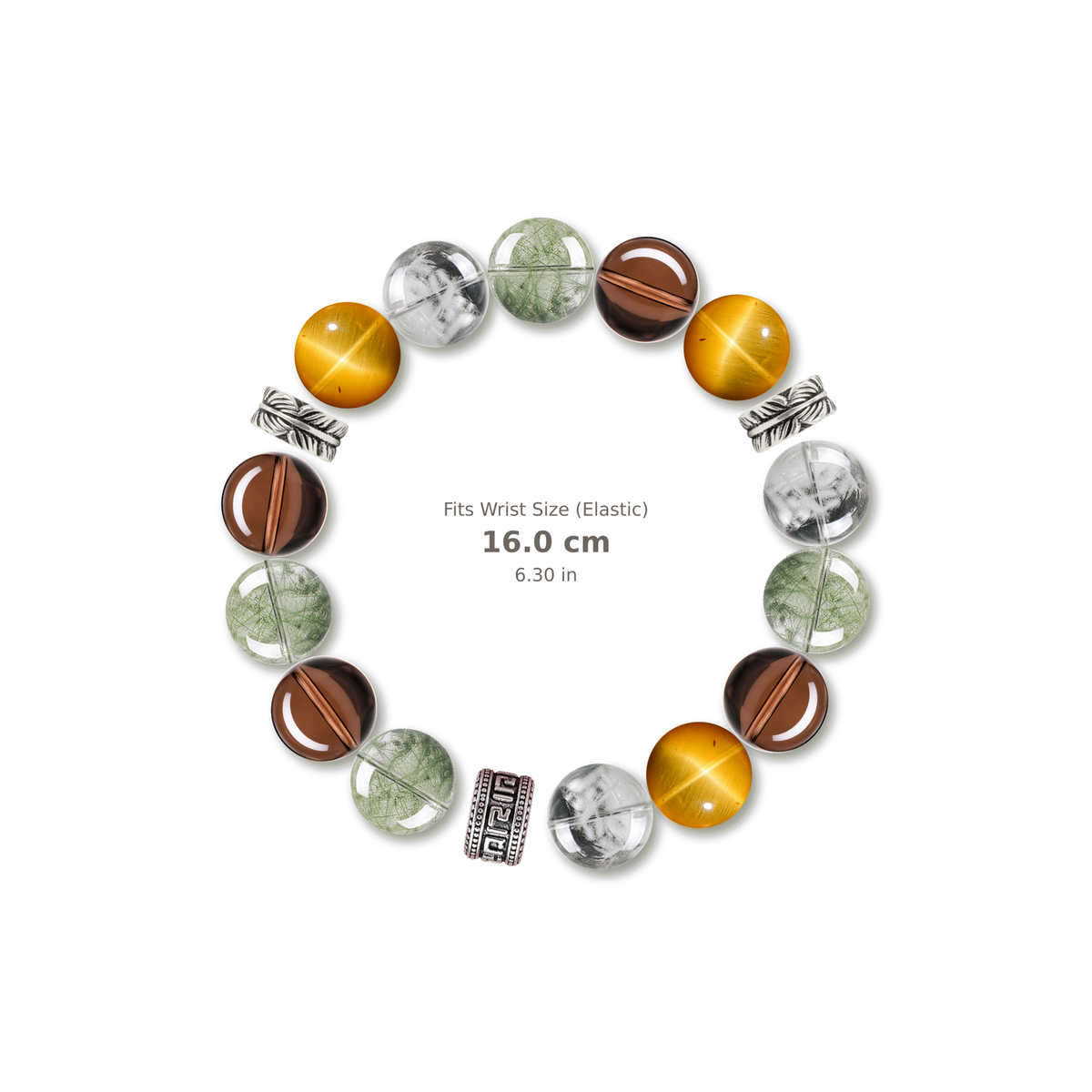 Shared Roots Bracelet mixed crystal bracelet design — alternating beads with evenly spaced accents and reference-style soft shadow