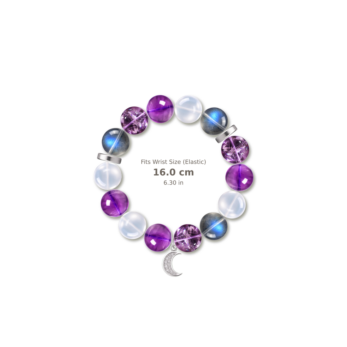 Sleep Ritual Bracelet mixed crystal bracelet design — alternating beads with evenly spaced accents and reference-style soft shadow