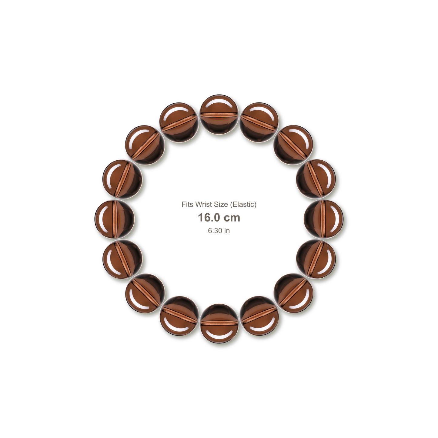 Smoky Quartz Bracelet bracelet design — contact spacing 8mm, reference-style soft shadow, no string v9