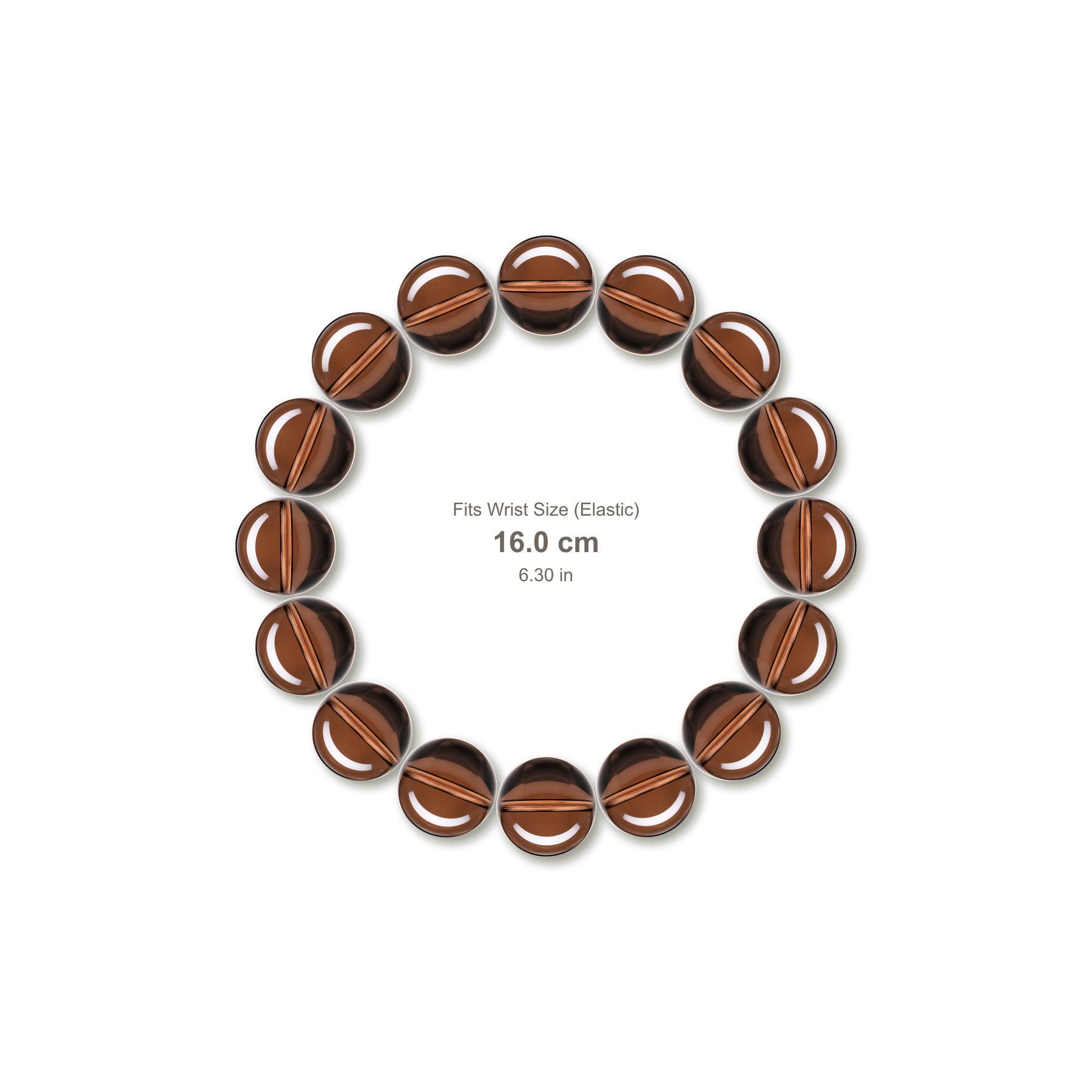 Smoky Quartz Bracelet bracelet design — contact spacing 8mm, reference-style soft shadow, no string v9
