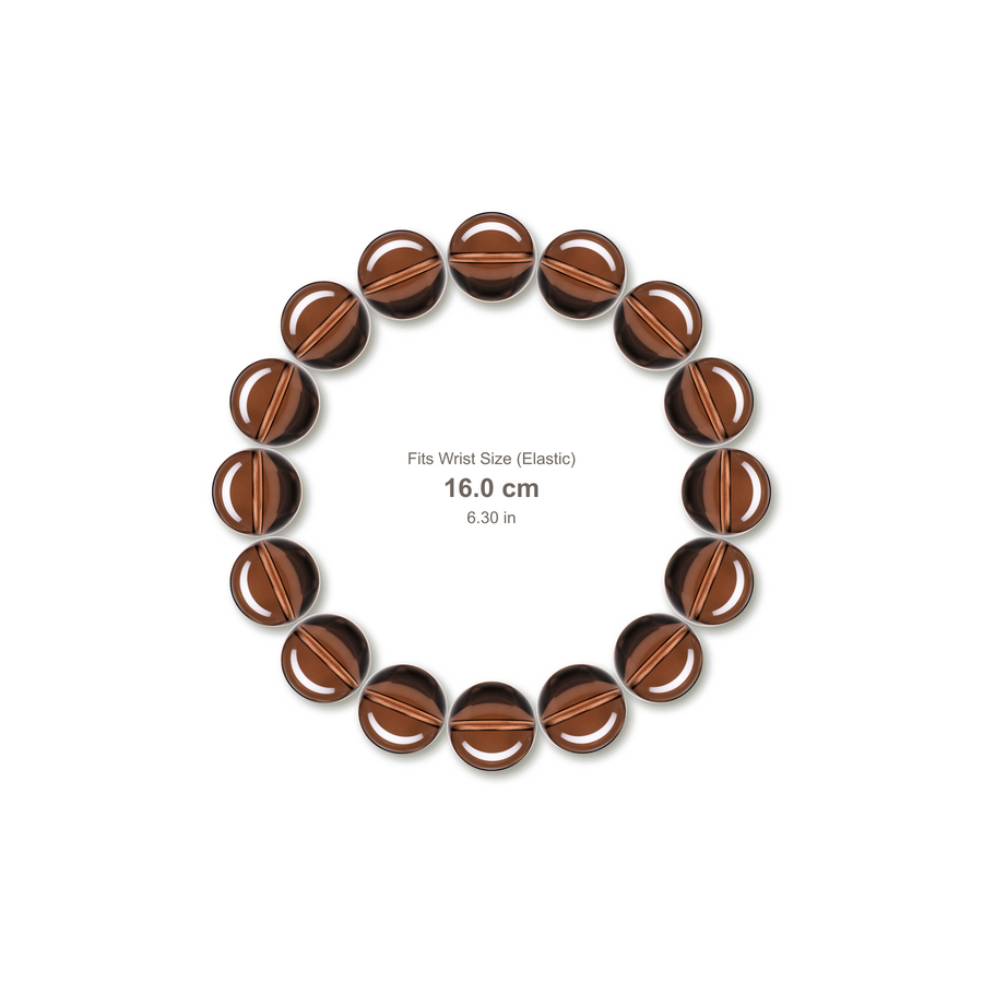 Smoky Quartz Bracelet bracelet design — contact spacing 8mm, reference-style soft shadow, no string v9