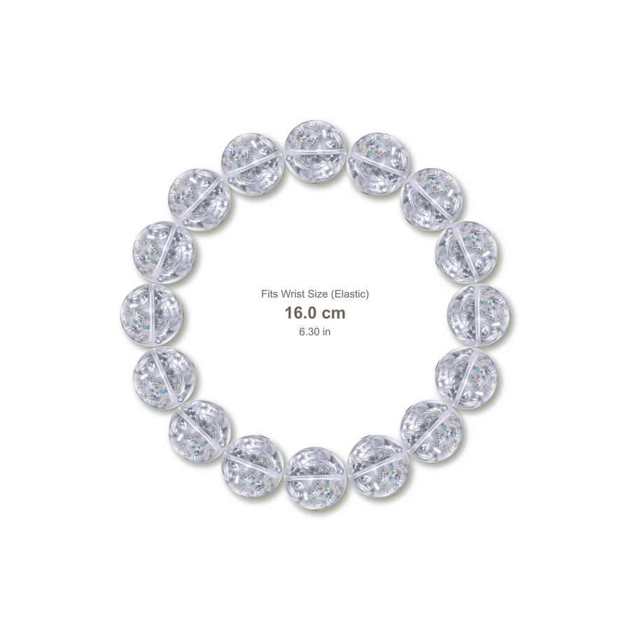 Snow White Azeztulite Bracelet bracelet design — contact spacing 10mm, reference-style soft shadow, no string v9