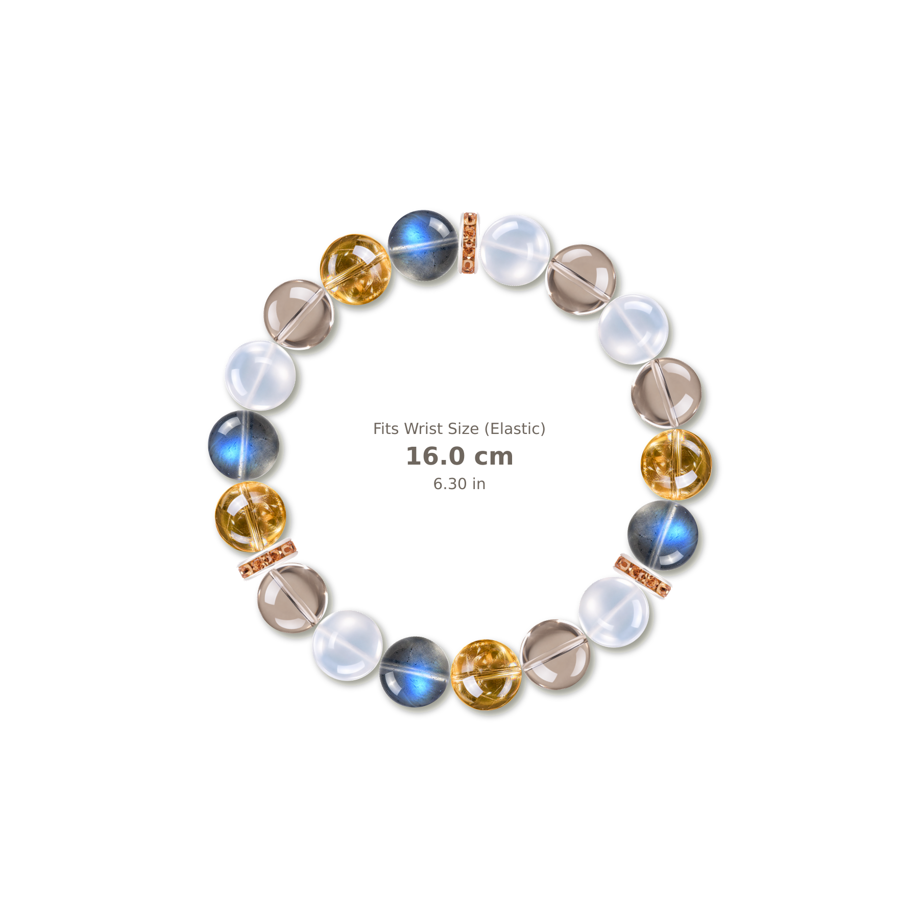 Soft Neutral Bracelet mixed crystal bracelet design — alternating beads with evenly spaced accents and reference-style soft shadow