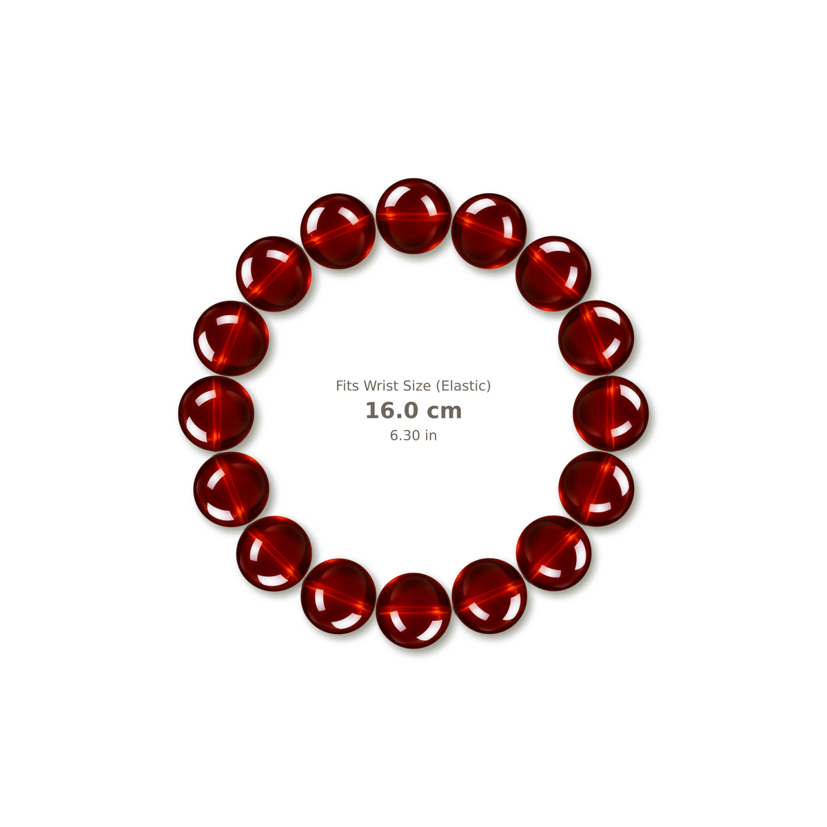 Spessartine Garnet Bracelet bracelet design — contact spacing 8mm, reference-style soft shadow, no string v9