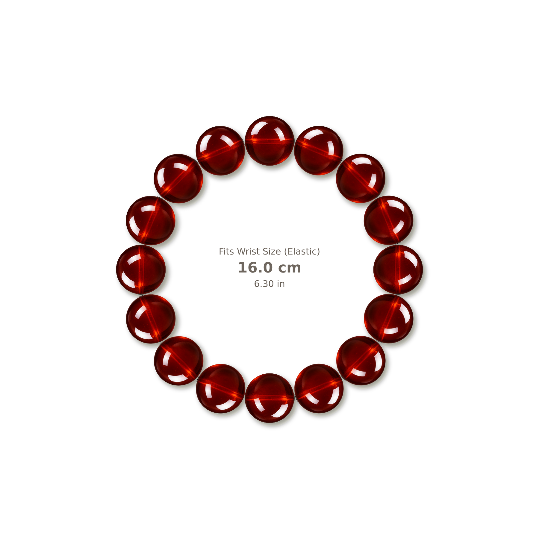 Spessartine Garnet Bracelet bracelet design — contact spacing 8mm, reference-style soft shadow, no string v9
