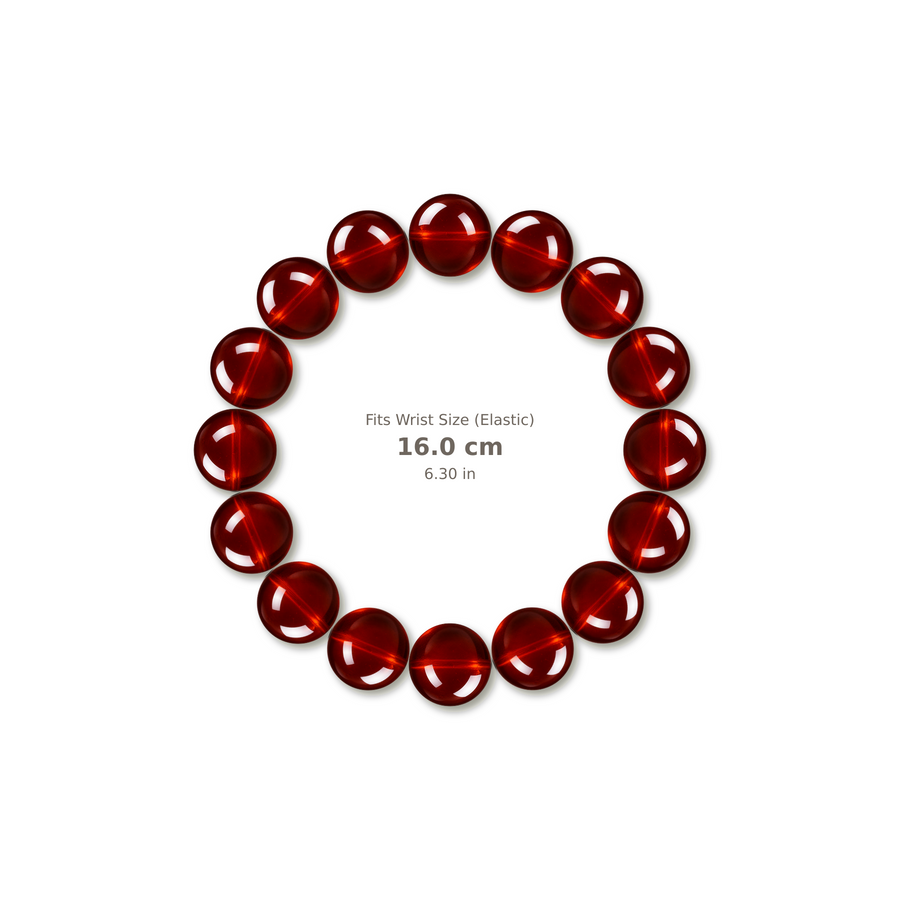 Spessartine Garnet Bracelet bracelet design — contact spacing 8mm, reference-style soft shadow, no string v9