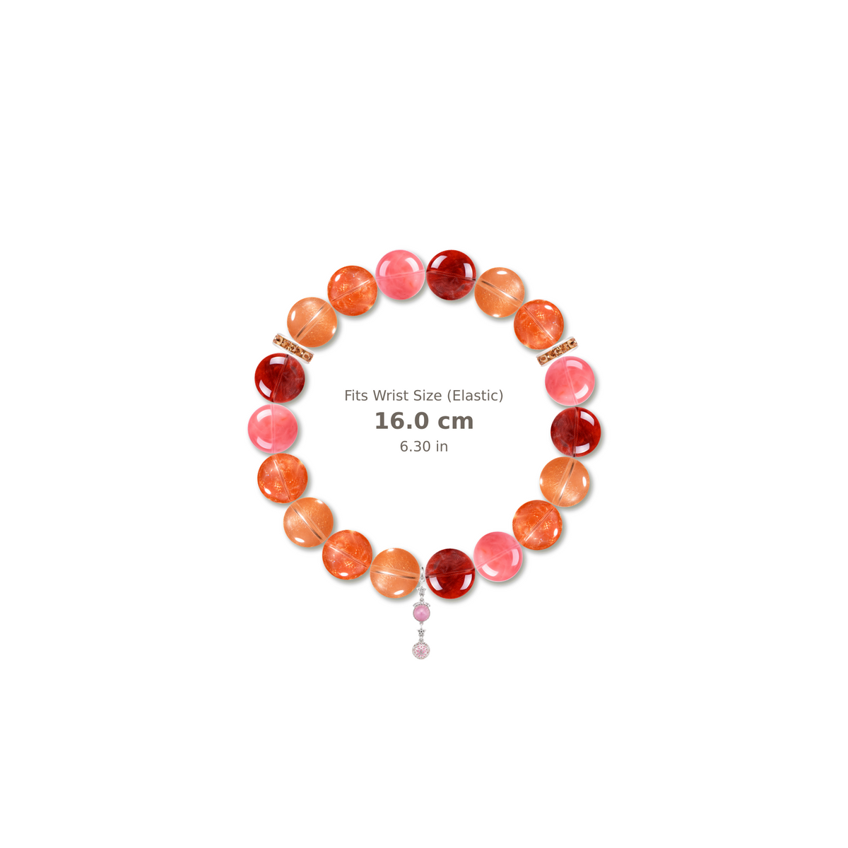 Sunset Peach Bracelet mixed crystal bracelet design — alternating beads with evenly spaced accents and reference-style soft shadow
