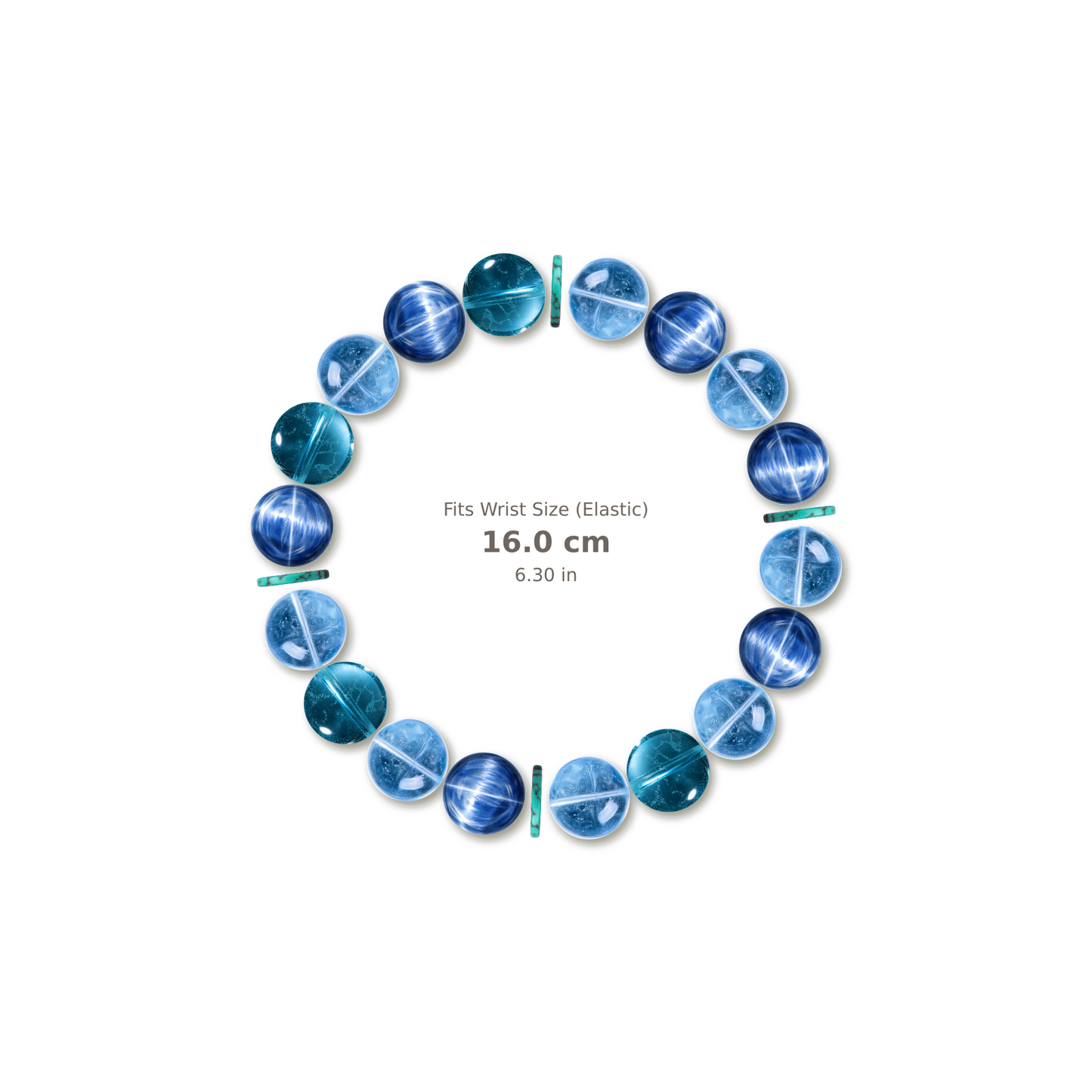 True Voice Bracelet mixed crystal bracelet design — alternating beads with evenly spaced accents and reference-style soft shadow