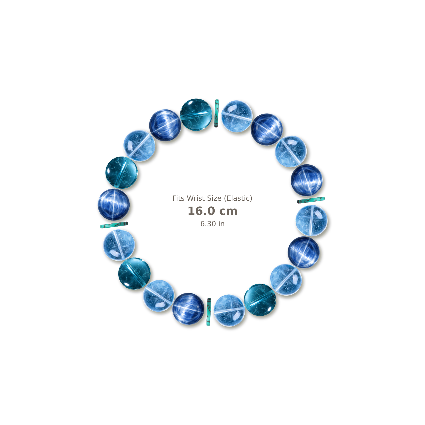 True Voice Bracelet mixed crystal bracelet design — alternating beads with evenly spaced accents and reference-style soft shadow