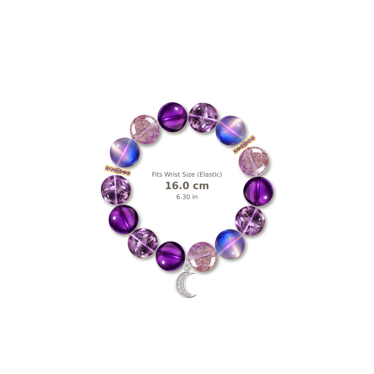 Twilight Aura Bracelet mixed crystal bracelet design — alternating beads with evenly spaced accents and reference-style soft shadow
