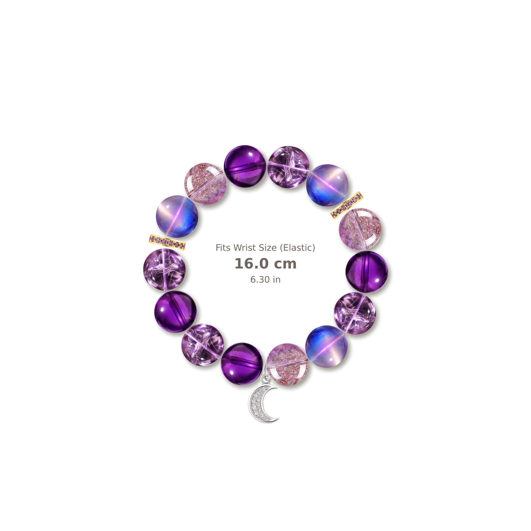 Twilight Aura Bracelet mixed crystal bracelet design — alternating beads with evenly spaced accents and reference-style soft shadow