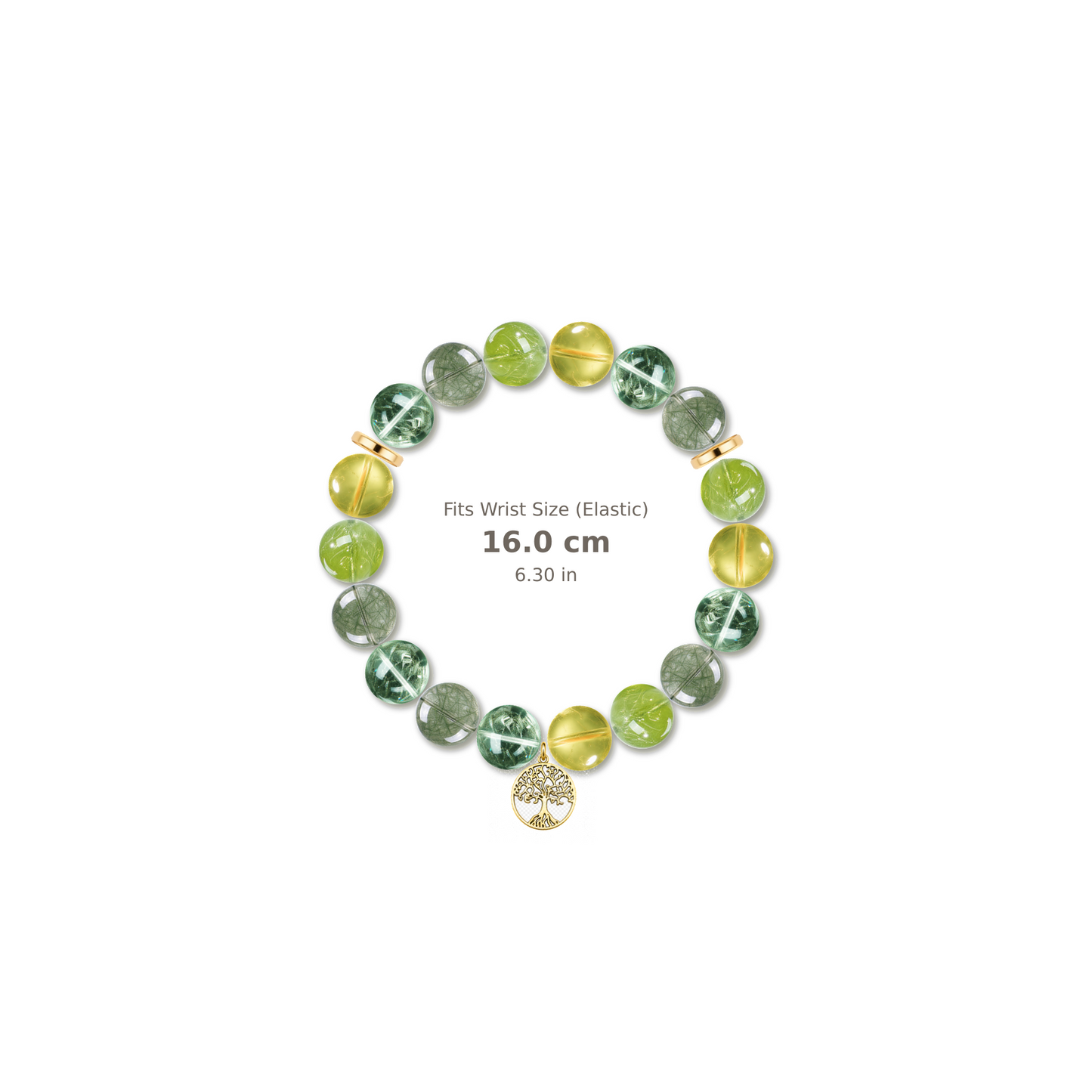 Verdant Fortune Bracelet mixed crystal bracelet design — alternating beads with evenly spaced accents and reference-style soft shadow