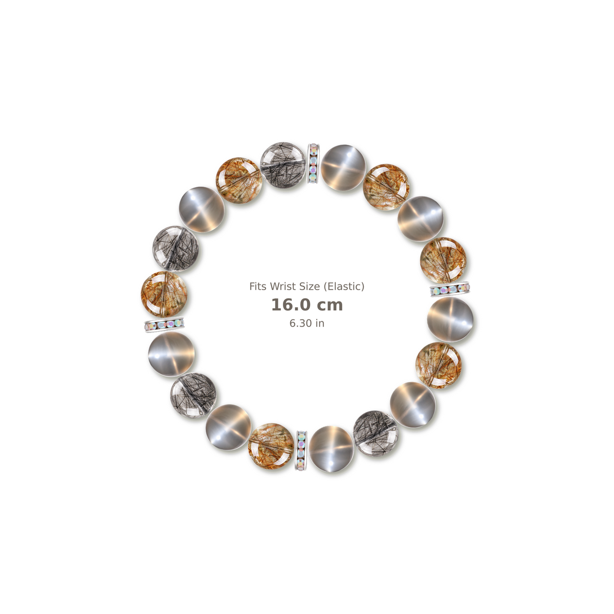 Warm Momentum Bracelet mixed crystal bracelet design — alternating beads with evenly spaced accents and reference-style soft shadow