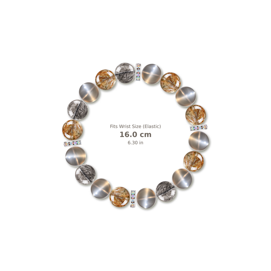 Warm Momentum Bracelet mixed crystal bracelet design — alternating beads with evenly spaced accents and reference-style soft shadow