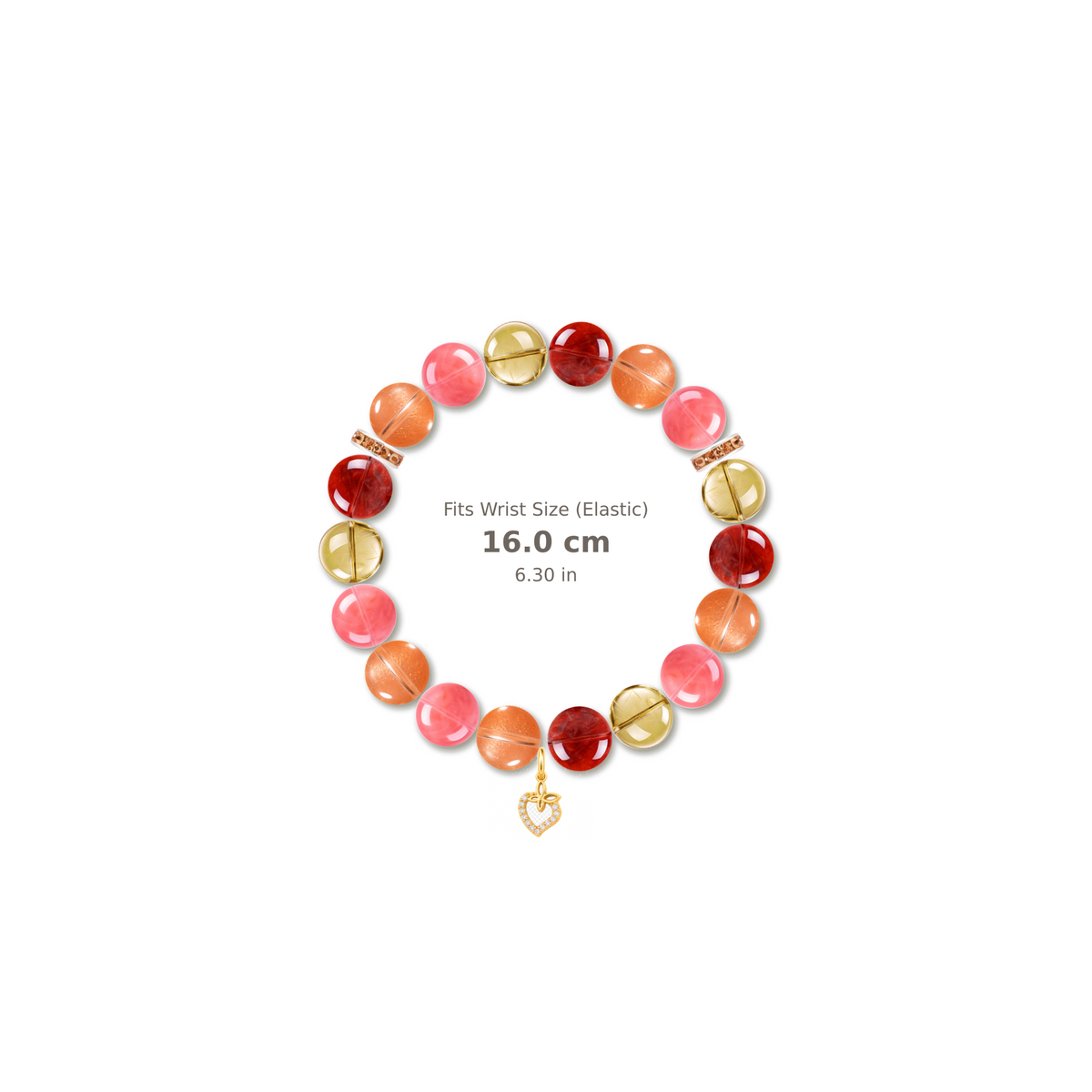 Warm Reunion Bracelet mixed crystal bracelet design — alternating beads with evenly spaced accents and reference-style soft shadow
