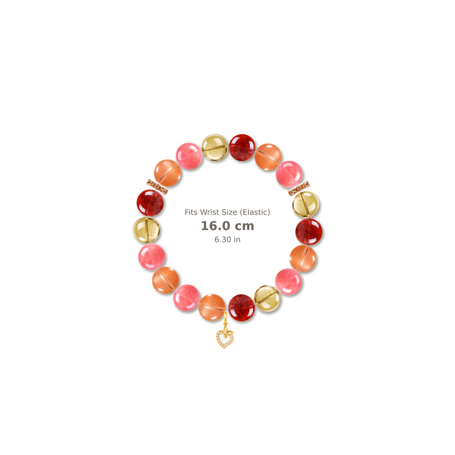 Warm Reunion Bracelet mixed crystal bracelet design — alternating beads with evenly spaced accents and reference-style soft shadow