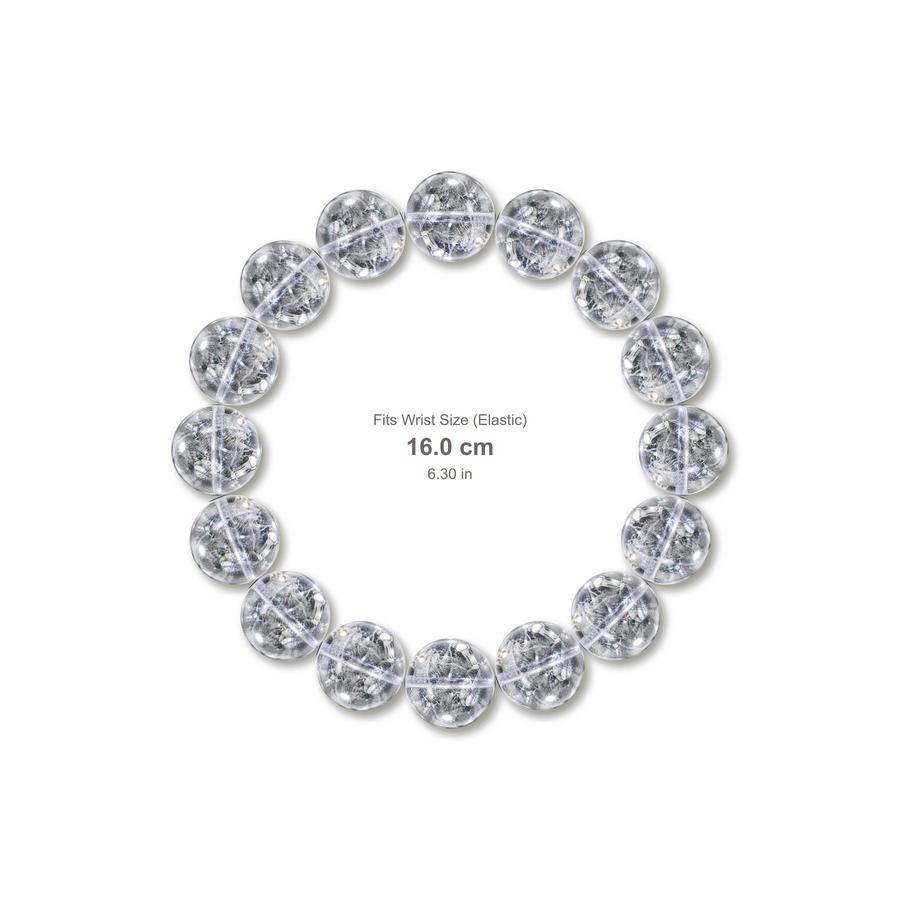 White Azeztulite Bracelet bracelet design — contact spacing 10mm, reference-style soft shadow, no string v9