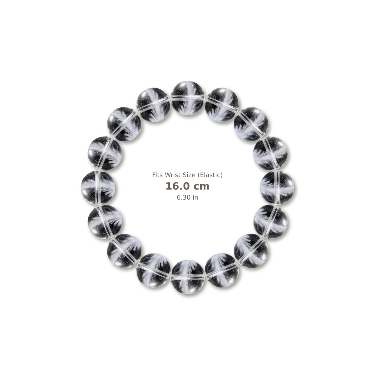 White Pyramid Phantom Quartz Bracelet bracelet design — contact spacing 8mm, reference-style soft shadow, no string v9