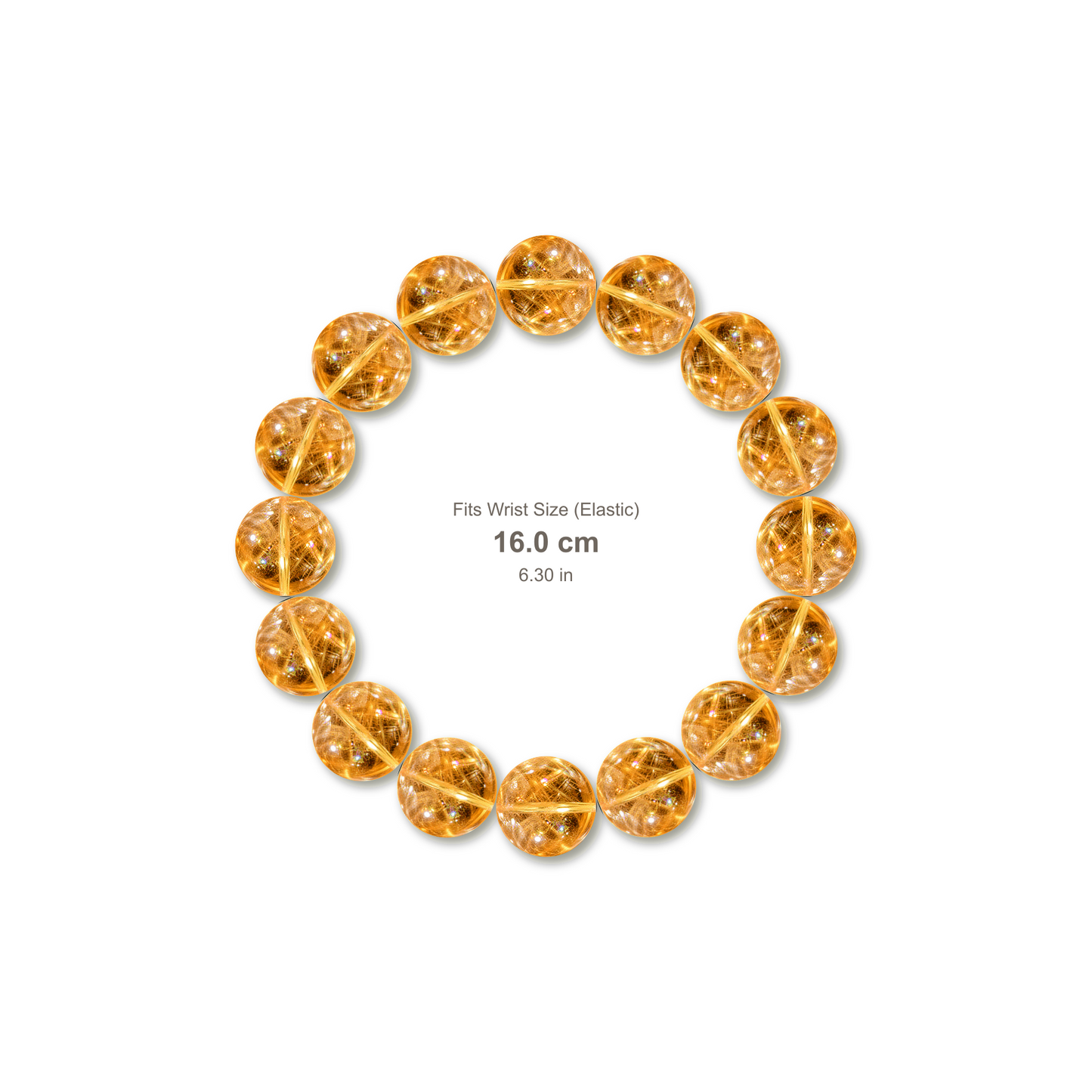 Yellow Azeztulite Bracelet bracelet design — contact spacing 8mm, reference-style soft shadow, no string v9