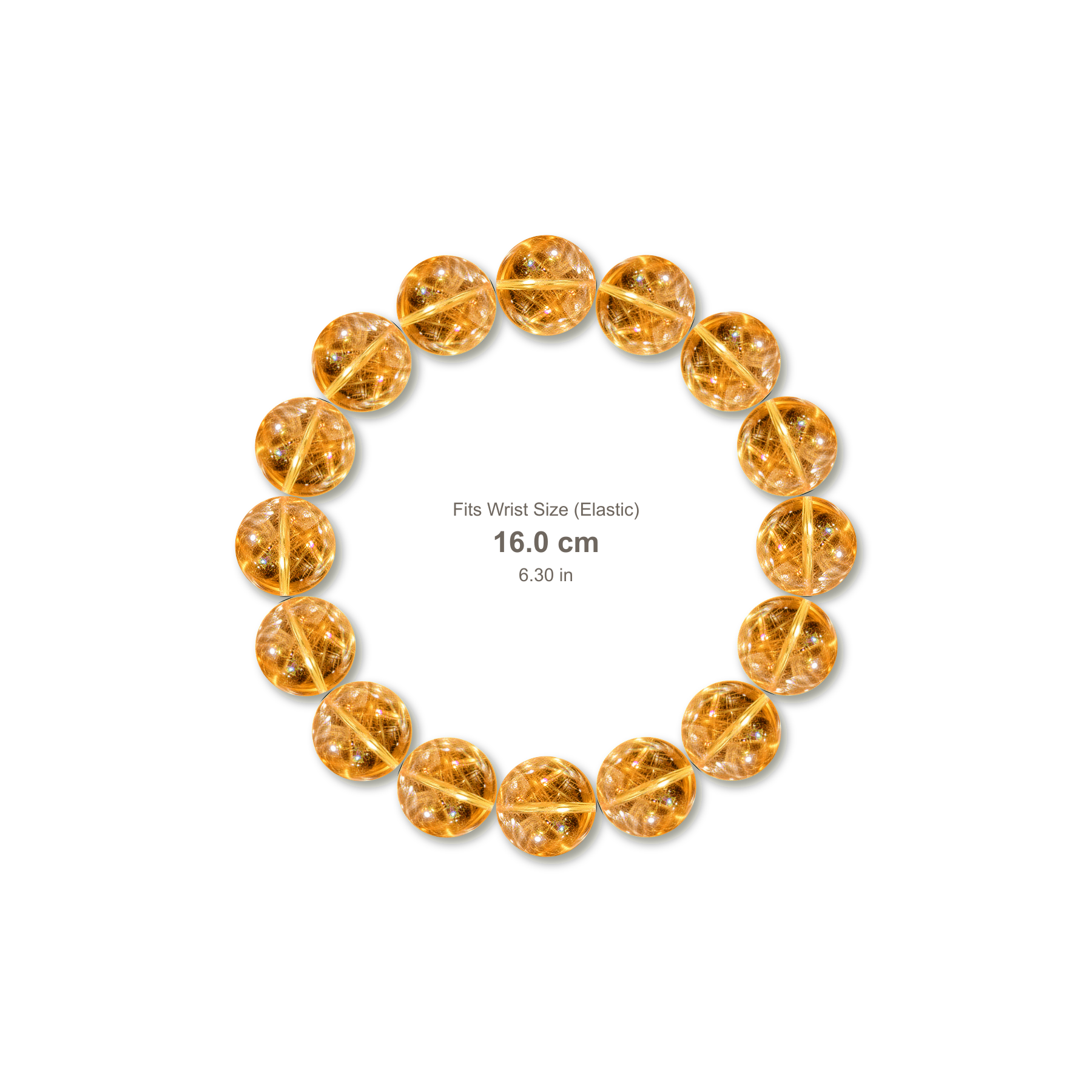 Yellow Azeztulite Bracelet bracelet design — contact spacing 8mm, reference-style soft shadow, no string v9