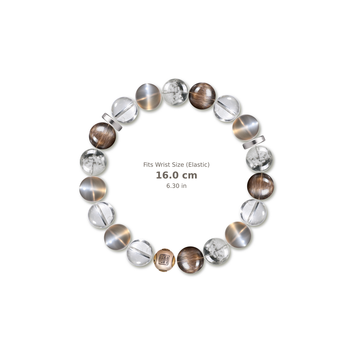 Yin Yang Bracelet mixed crystal bracelet design — alternating beads with evenly spaced accents and reference-style soft shadow
