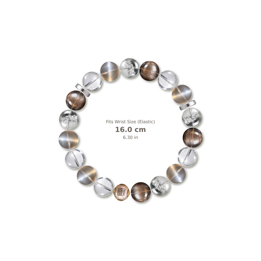 Yin Yang Bracelet mixed crystal bracelet design — alternating beads with evenly spaced accents and reference-style soft shadow